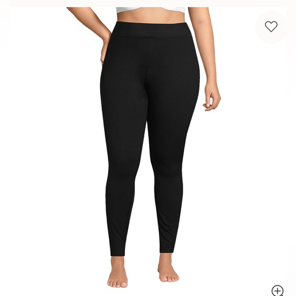 Lands End Women's Plus Size Baselayer Cozy Thermaskin Pants - 3x 24w-26w Black - Picture 1 of 2